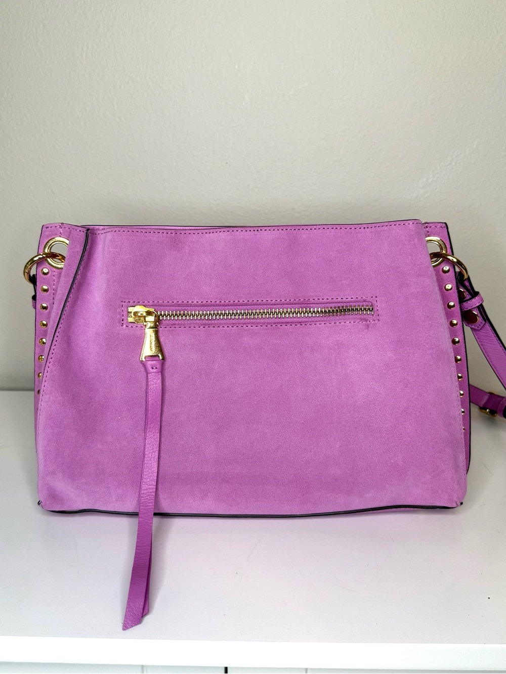 Aimee Kestenberg Bloom Suede Shoulder Bag with Studded Strap - Picture 8 of 14
